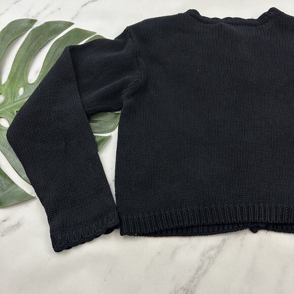 Michelle Stuart Womens Vintage 90s Cardigan Sweater Size M Black Yellow Floral - Picture 10 of 11